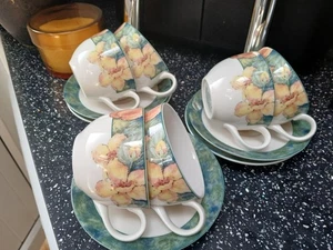 MARKS AND SPENCER MILLBROOK CUPS AND SAUCERS X 6 - Picture 1 of 3