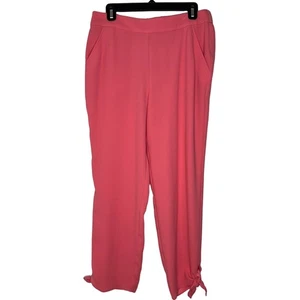 Pantalone donna Trina Turk rosa medio Ernest orlo con coulisse ritagliato nuovo con etichetta - Foto 1 di 12