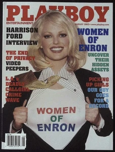 PLAYBOY US August 2002 WOMEN OF ENRON Courtnie Parker CHRISTINA SANTIAGO @N/MINT - Picture 1 of 8