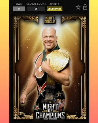 Topps WWE Slam - Kurt Angle - /35 Limited Night Of Champions NOC Legendary - Image 1 of 2