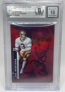 Joe Montana signed 2023 Chronicles Illusions Red #17 #/149 Beckett Autogramm 10 - Bild 1 von 6