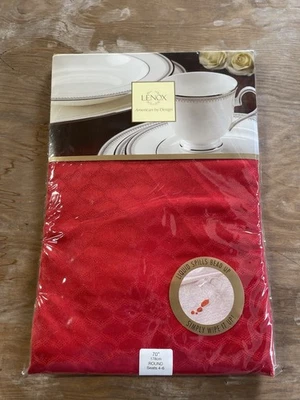 New Lenox American By Design Olivia Red Tablecloth 70” Round Christmas Holiday - Image 1 of 4