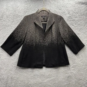 Eileen Fisher Size PP (2-4) Open Faced Crop Jacket 3/4 Sleeves Gray/Silver/Black - Picture 1 of 10