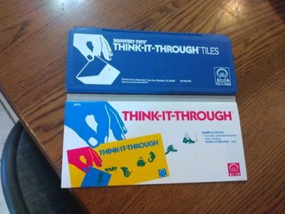 new condition THINK-IT-THROUGH Tile Set~Discovery Toys ~Ages 4+sample book - Image 1 of 2
