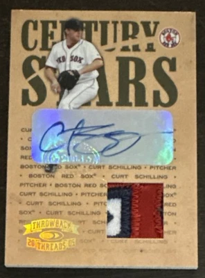 Curt SCHILLING🔥2005 Donruss Throwback Threads Century Stars Jsy PATCH AUTO 1/5 - Image 1 of 3