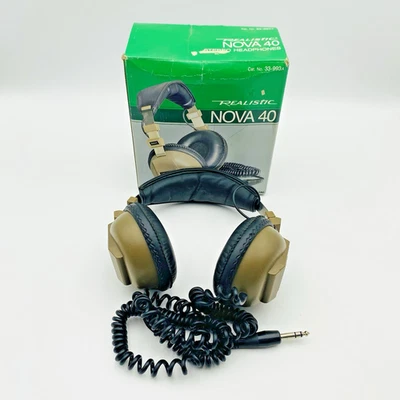 Auriculares Estéreo Acolchados Realistic Nova 40 Retro 1/4" Jack con Caja Probados De Colección Foto 1 de 4