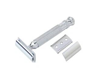 Pearl Shaving Double Edge Safety Razor L-55 (Close comb+Open Comb,Chrome) . - Picture 1 of 6