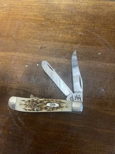 Case XX USA 6207 SS Pocket Knife dated 2007 Jigged Amber BONE - Trapper - Picture 1 of 3
