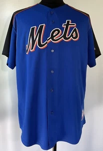 Majestic Authentique Maillot d'entraînement au bâton cousu New York Mets Taille XL - Photo 1/7