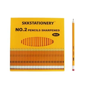 Pre-sharpened Pencils with Eraser Top #2 HB 50 Pack School Office Supply - Picture 1 of 2