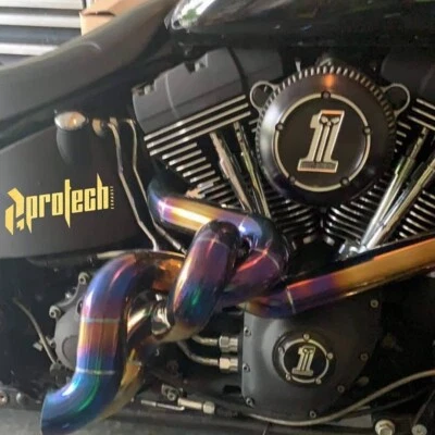 Twisted Pipes Art Exhaust Fit Harley Davidson Sportster Touring Softail Dyna - Image 1 of 2