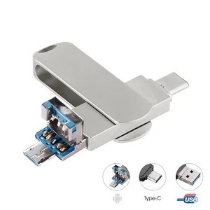 3-in-1 USB Memory Stick 8GB 16GB 64GB 512TB Android Typ C U-Disk Metall Neu - Bild 1 von 14