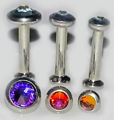 18g 16g VOLCANO FIRE GEM  Forward Helix Cartilage Ear Tragus Nose Stud Earring - Image 1 of 4