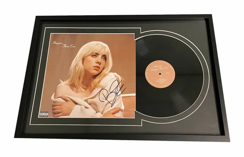 BILLIE EILISH SIGNED FRAMED HAPPIER THAN EVER VINYL LP AUTO BECKETT BAS Cover