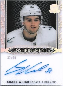 2022-23 UD The Cup Shane Wright Enshrinements Auto/Autograph RC/Rookie #/99 - Picture 1 of 2
