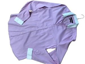 Kenneth Cole camicia uomo rosa manica lunga slim fit formale taglia 16,5 42 - Foto 1 di 2