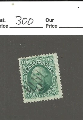 US Scott # 68, 10 cent green, , 1861, George Washington, XF, scv $300 - Image 1 of 2