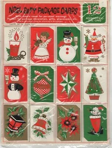 Noel Gift Package Cards - Christmas - Gift Tags - 1950/60s - 12 gift cards  - Picture 1 of 1