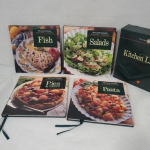 Williams Sonoma Kitchen Library Box Set Of 4 HC Cookbooks Pies Pasta Salad Fish  - Picture 1 of 18