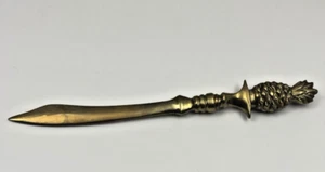 Brass Letter Opener 8" long with Pineapple Handle. - Picture 1 of 4