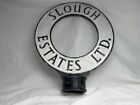Antique/Vintage Slough Estates Ltd Circular Sign Post Cast Metal Street Railway