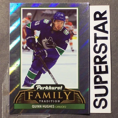 QUINN HUGHES 2021-22 Parkhurst Family Traditions #FT-3 Vancouver Canucks - Image 1 of 2
