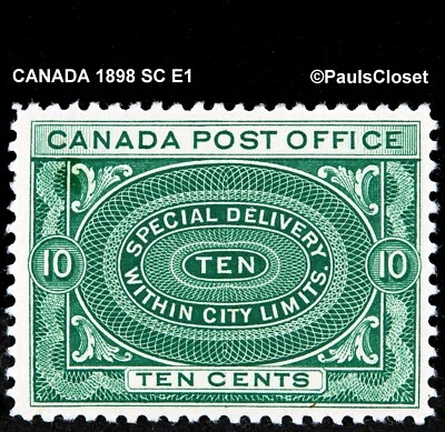 CANADA 1898 SC E1 SPECIAL DELIVERY 10¢ MINT VERY LIGHT MARK VERY FINE SEE PHOTO - Image 1 of 2