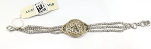 Lucky Brand Openwork Gold & Silver Tone Beaded Multi Strand Bracelet NWT - Picture 1 of 7
