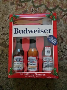 FREE SHIPPING Budweiser Grilling Set 3 Sauces & Brush BEST BY DATE 9/30/23 - Picture 1 of 5