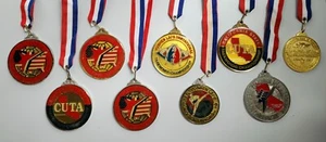Lot of 9 - Tae Kwon Do: Championship Federation Gold Medal / Silver Medal - Imagen 1 de 12