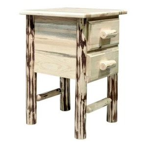 Montana Woodworks Handcrafted 2 Drawers Wood Nightstand in Natural - Picture 1 of 4