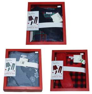 Conjunto de pijama Roudelain de 3 piezas súper acogedor polar camisa/joggers/calcetines ropa para dormir nuevo con etiquetas - Imagen 1 de 7