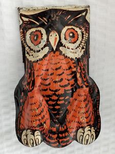 Vintage Halloween Tin Clicker Owl, 1950's, US Metal Toy MFG. Co.