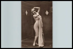 Orig 1910 French Risque Postcard Photo Voluptuous Nude MISS FERNANDE JEAN AGELOU - Picture 1 of 2