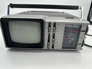 1983 Emerson VR-30 schwarz/weiß TV AM/FM GETESTET Vintage tragbarer Fernseher - Bild 1 von 8