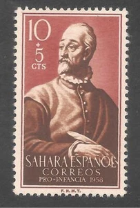 Spanish Sahara #B48 (A20) VF MINT LH - 1958 10c + 5c Cervantes, Writer  - Picture 1 of 1