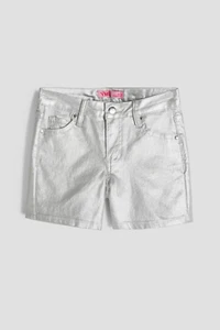 YMI Girls Silver Metallic Glam Shorts Size 10 Holiday Party or Summer Fun - Picture 1 of 12