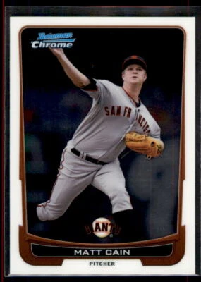 2012 Bowman Chrome  Matt Cain #195 San Francisco Giants - Image 1 of 2