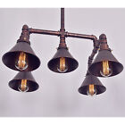 NEW Steampunk Wrought Iron Pipe Pendant Light Fixture Rustic Island Ceiling Lamp