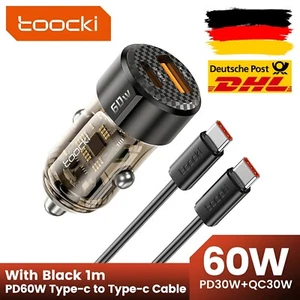 60W Auto Schnell Ladegerät Handy Ladeadapter Zigarettenanzünder +1m Kabel - Bild 1 von 16