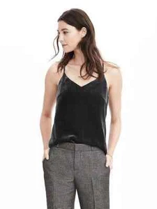 Banana Republic Samt Trägertop, schwarz, Viskose/Seide, gefüttert, Größe PL, neu mit Etikett - Bild 1 von 9