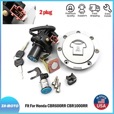 Fit For Honda CBR1000RR CBR600RR 2013 Ignition Switch Fuel Gas Cap Seat Lock Set Foto 1 de 4