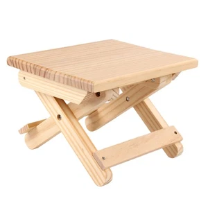 1Pc Lightweight Wooden Folding Stool Compact Taboret for Outdoor Indoor Use - Picture 1 of 12