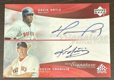David ORTIZ YOUKILIS🔥2005 UD Reflections Red Dual Signatures AUTO #DOKY 2/99 - Image 1 of 3