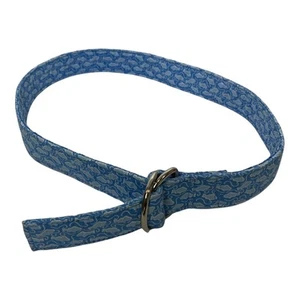 Vineyard Vines Boys's Ring Belt Cotton Blue Fish Adjustable Preppy Size M - Picture 1 of 7