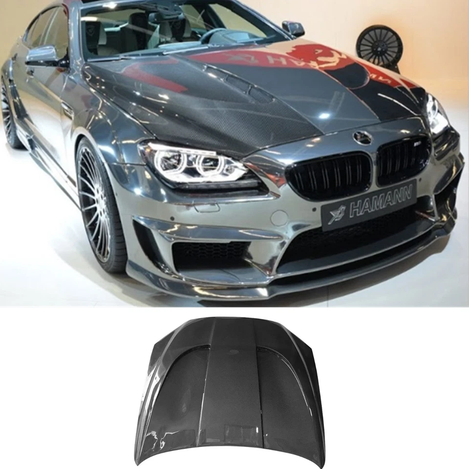 Cubierta de capó ventilada de carbono real para BMW Serie 6 M6 F06 F12 F13 12-17 Foto 1 de 4