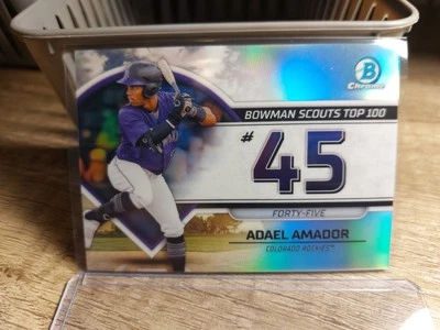 2023 Bowman - Bowman Scouts Top 100 #BTP-45 Adael Amador (RC) Rockies - Image 1 of 2