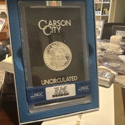 1884 CC Carson City GSA Morgan Dollar NGC MS63 DPL DMPL With Box & COA Super D!! - Image 1 of 4