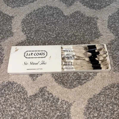 Box of 18 J & P Coats 6 Strand Embroidery Floss Color 213 Beige - Image 1 of 4