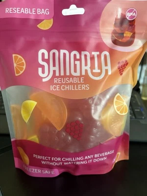 32 plastic ice cubes Chillers Sangria reusable FRUIT Shaped NEW reusable Bag - Image 1 of 3